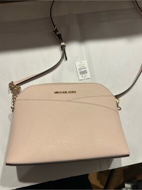 Michael Kors Pink Saffiano Crossbody with Gold Chain